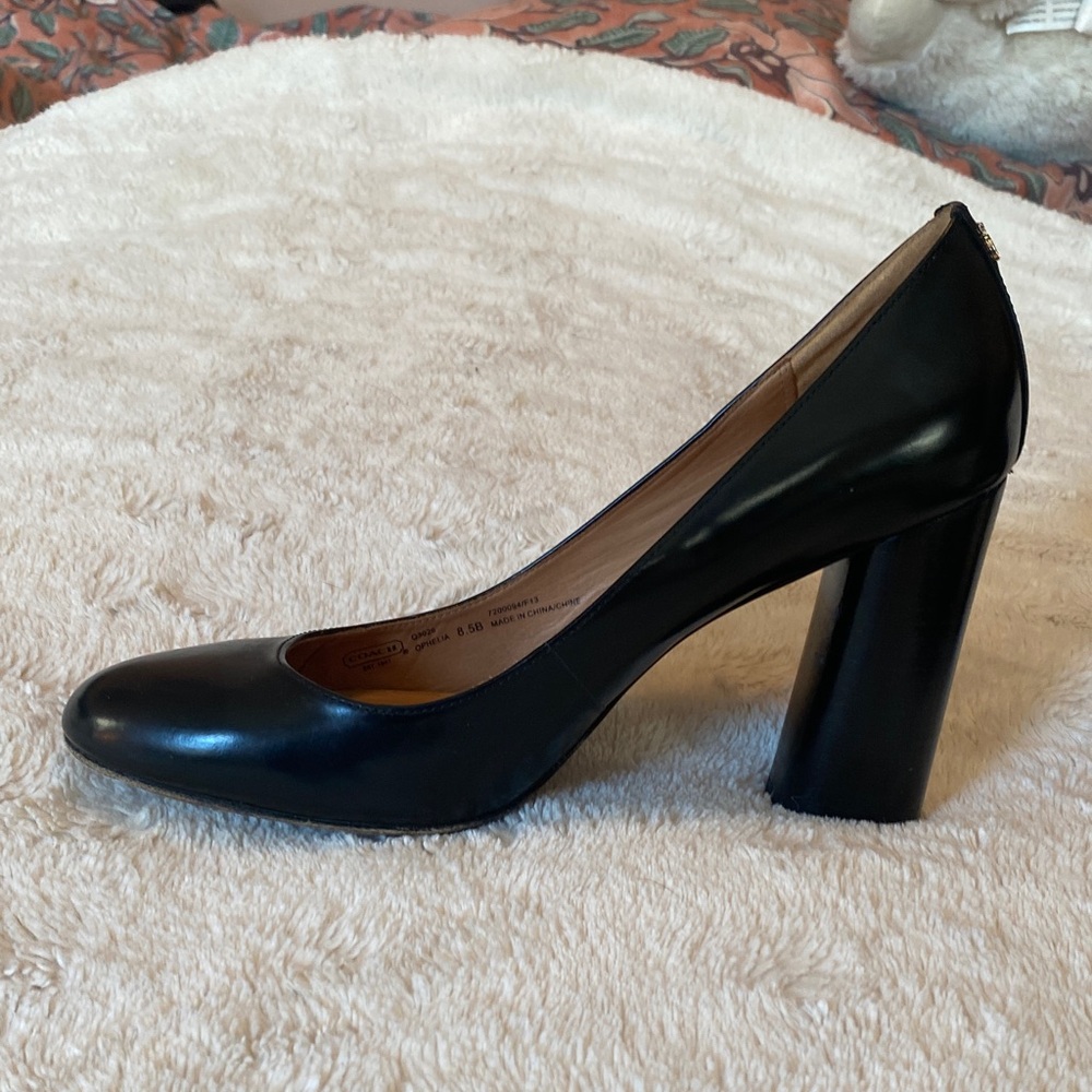 Coach Black Leather Heels
